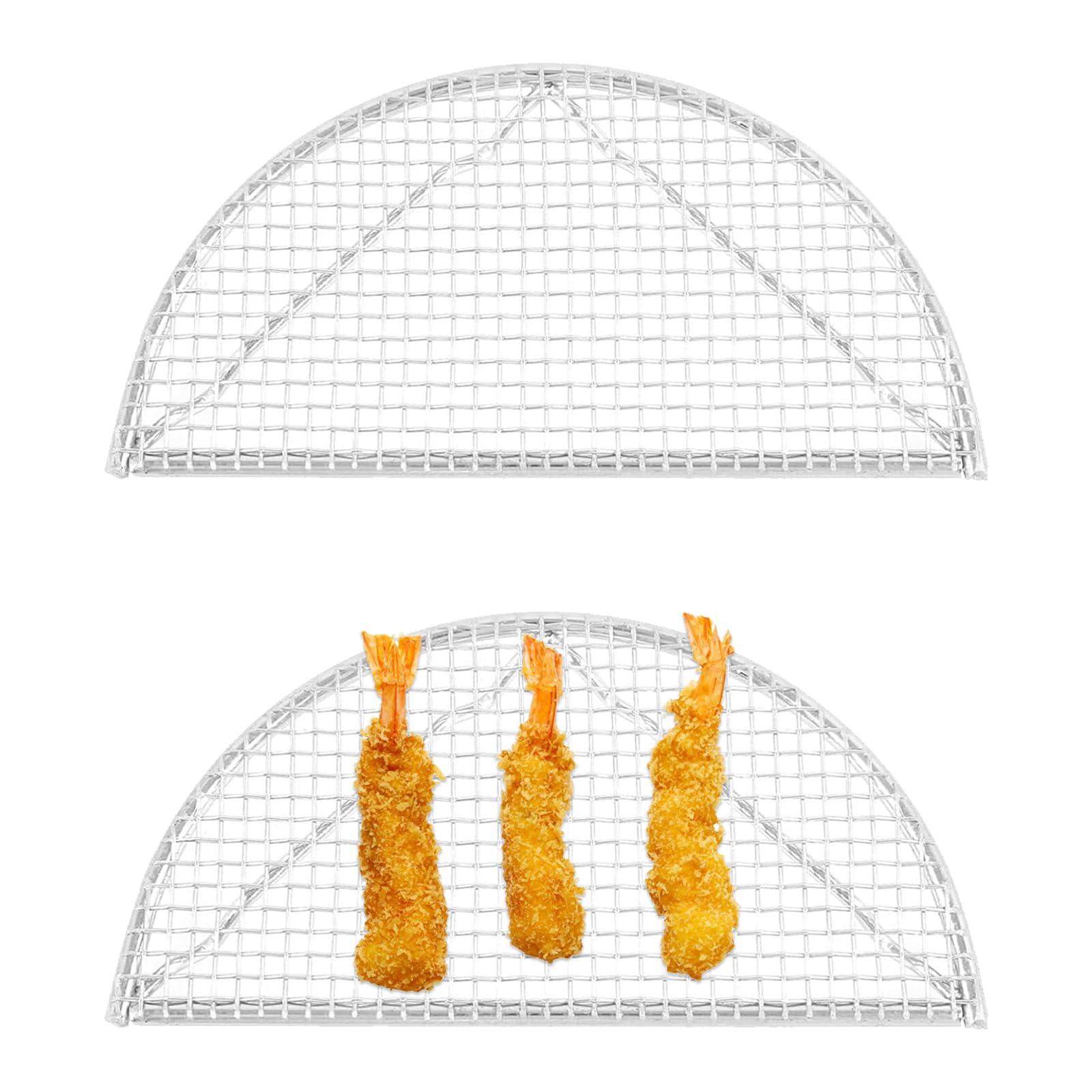 Amazon.co.jp: PAVIKE 揚げ物 網 2枚組 油切り網 直径16cm 半月網